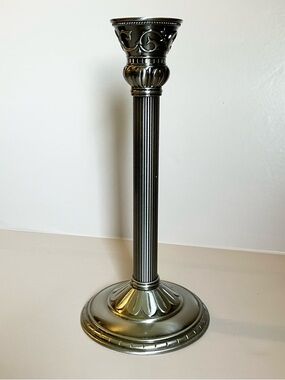 VTG PartyLite Classic Creations satin silver taper candle holder *RETIRED*‎